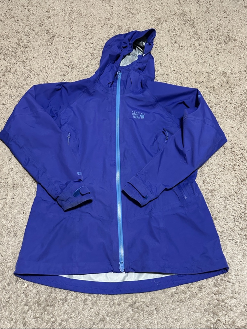 Mountain Hardwear Women's Royal Blue Hooded Shell Jacket